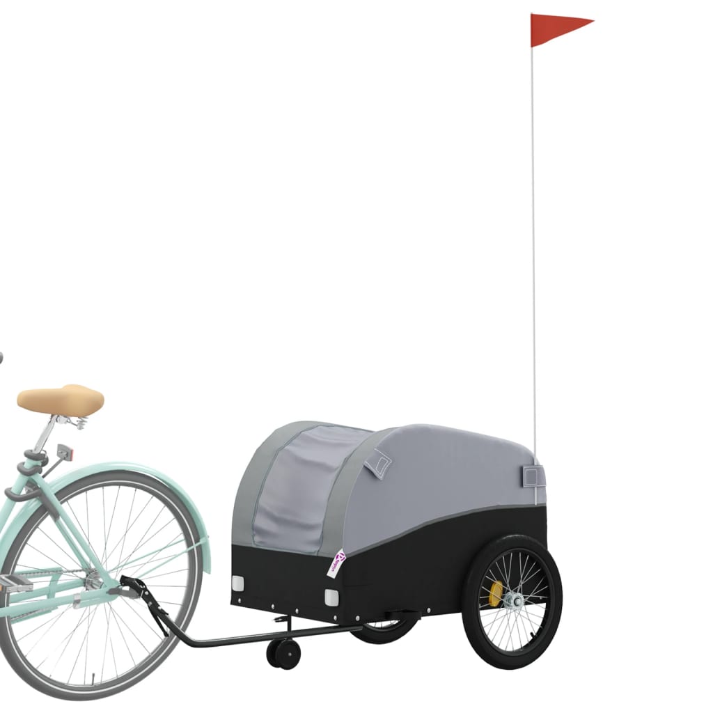 Reboque para bicicleta 45 kg ferro preto e cinza