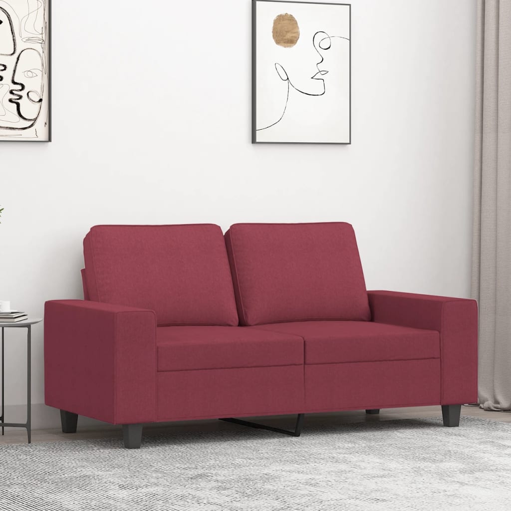 Sofá de 2 lugares tecido 120 cm vermelho tinto
