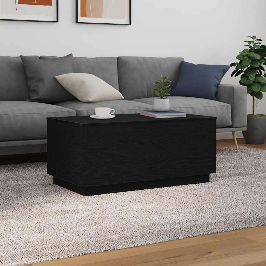 Mesa de centro com luzes LED, carvalho preto, 90x50x40 cm
