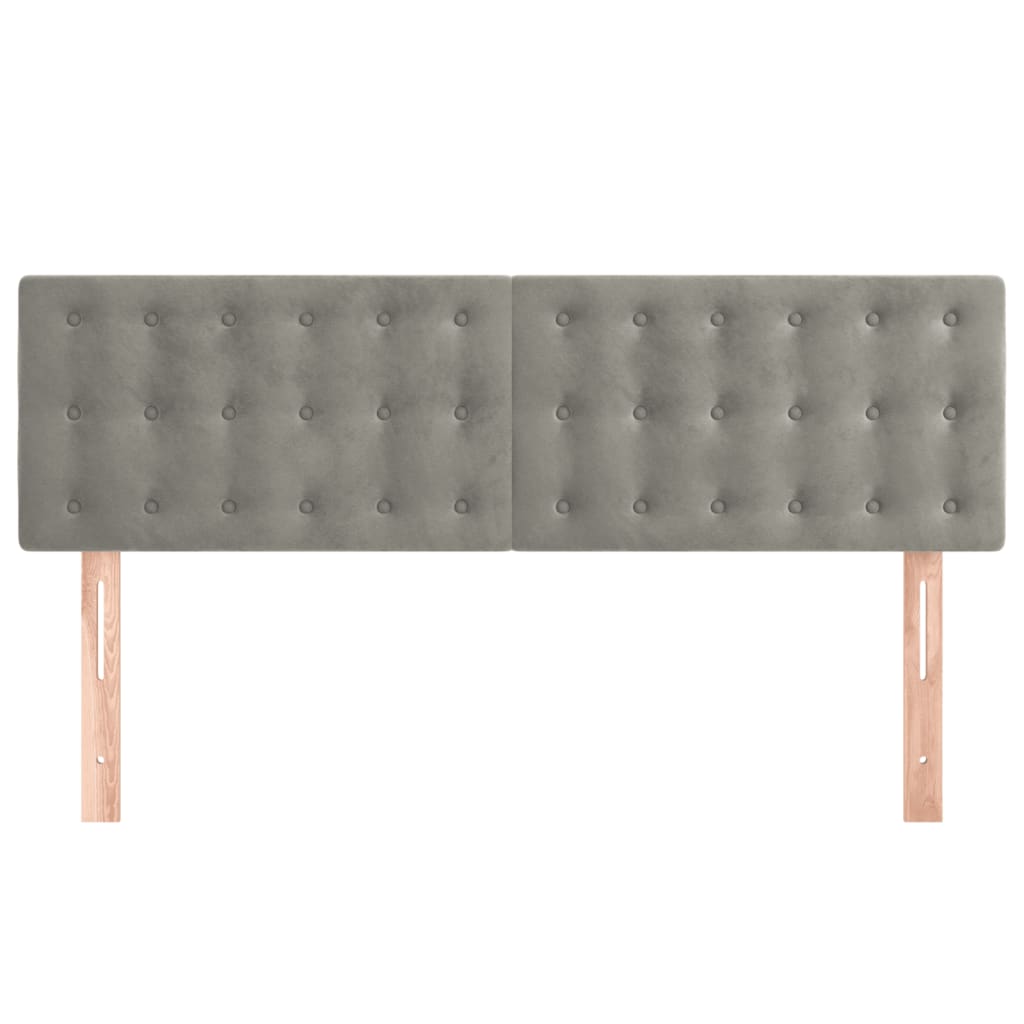 Cabeceiras cinzento-claro 144x5x78/88 cm veludo