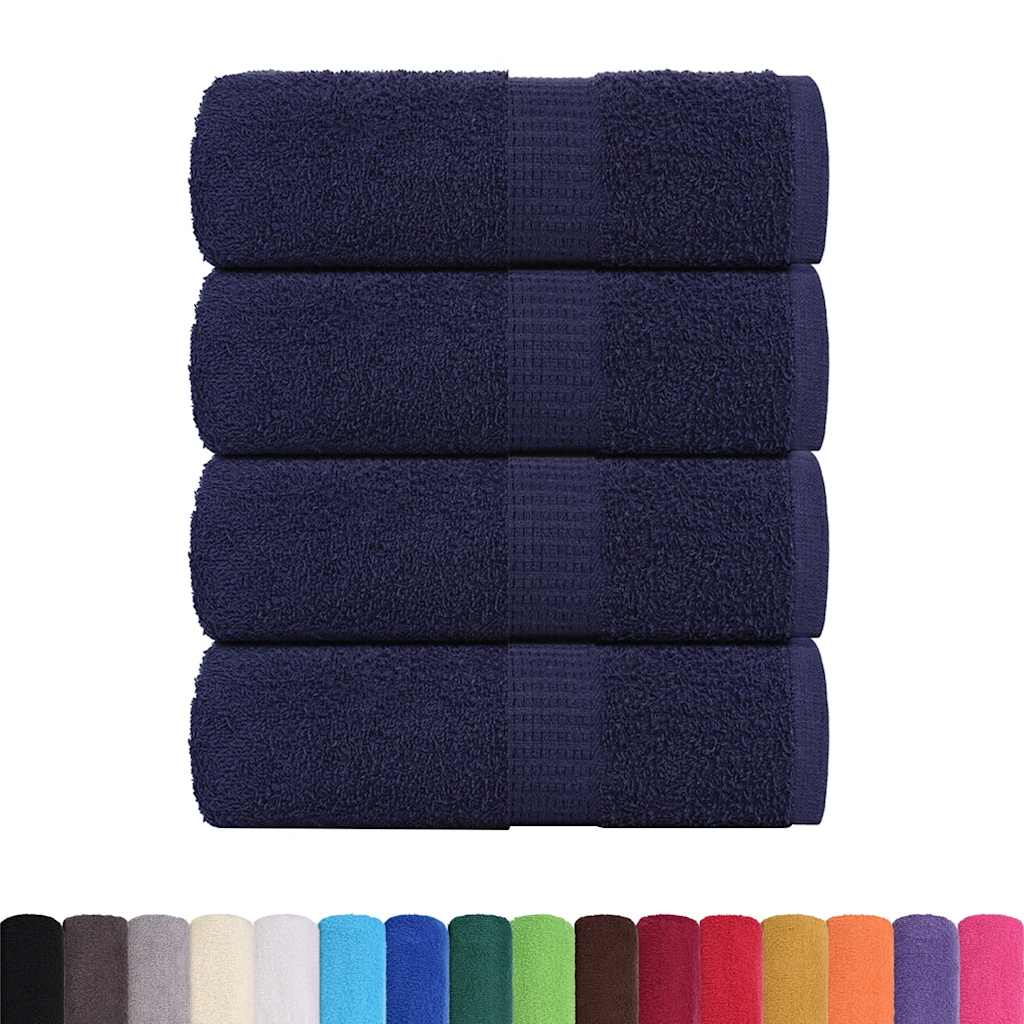 Toalhas hóspedes frogn 4 pcs azul marinho 30x50cm 360 g/m²