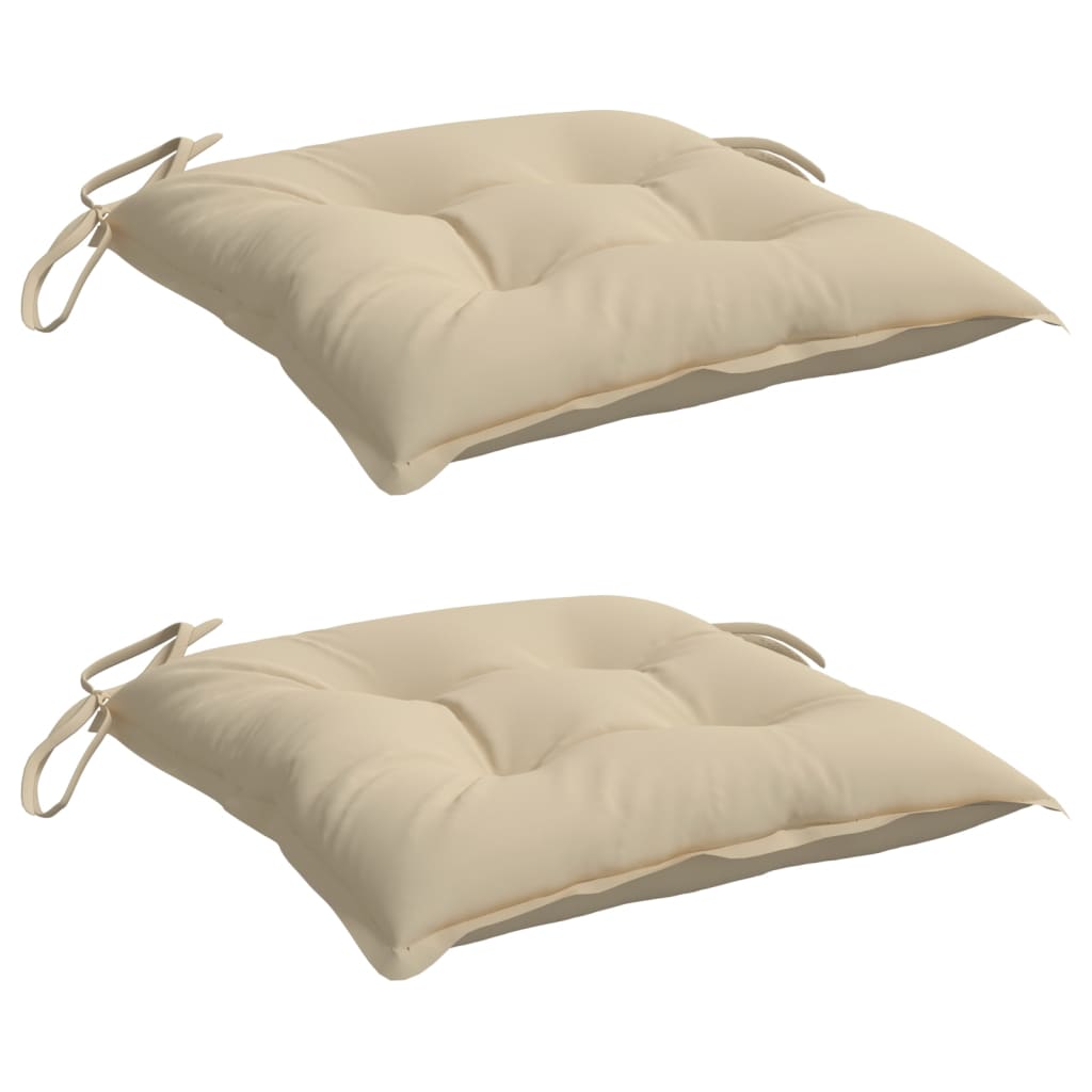 Almofadões de cadeira 2 pcs 40x40x7 cm tecido oxford bege