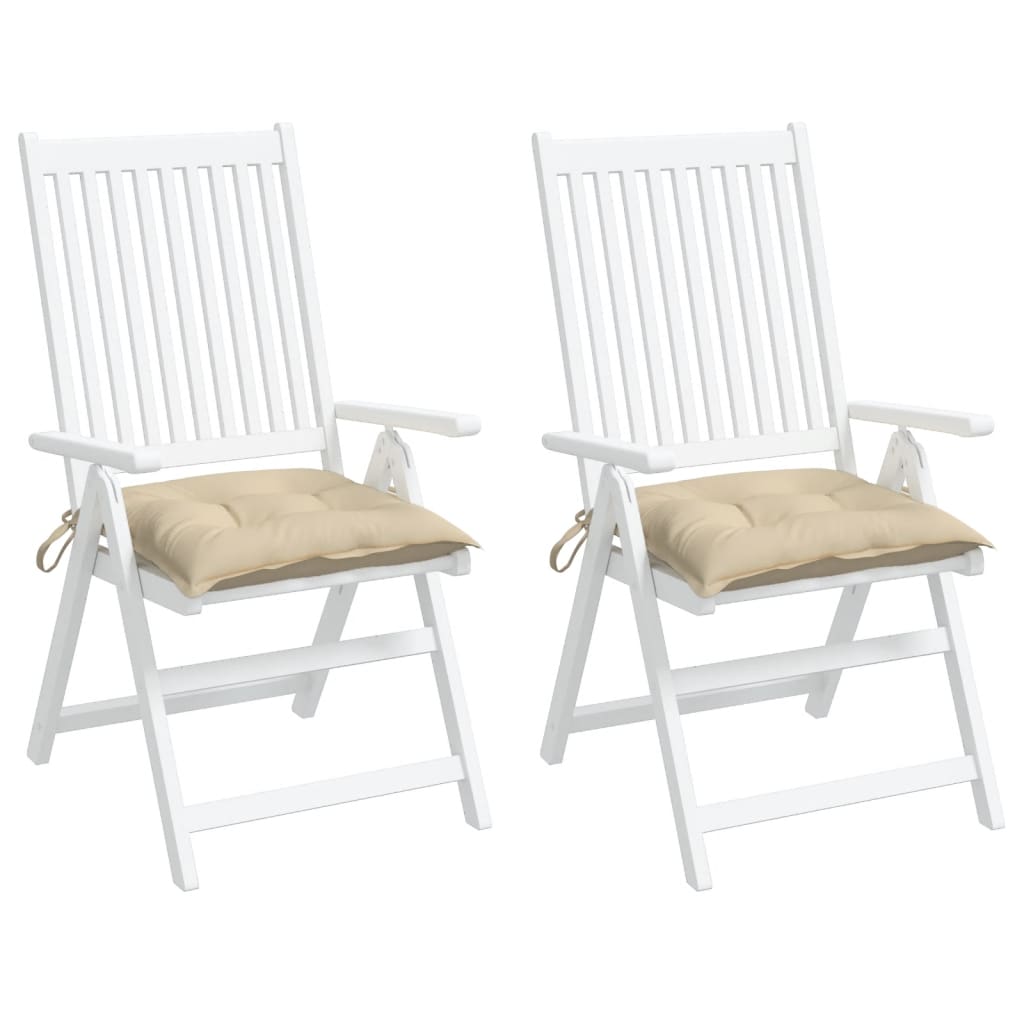 Almofadões de cadeira 2 pcs 40x40x7 cm tecido oxford bege