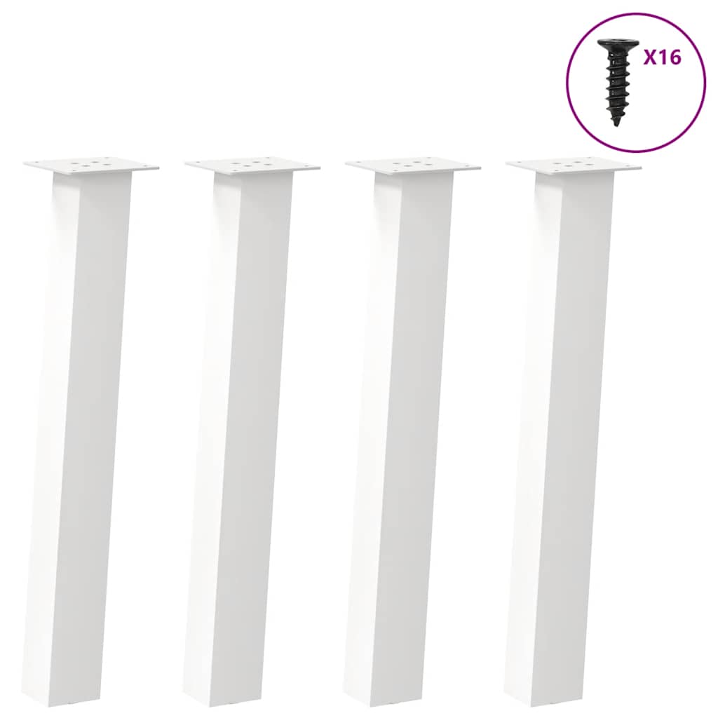 Pés de mesa de console 4 peças, branco, 72 cm, aço