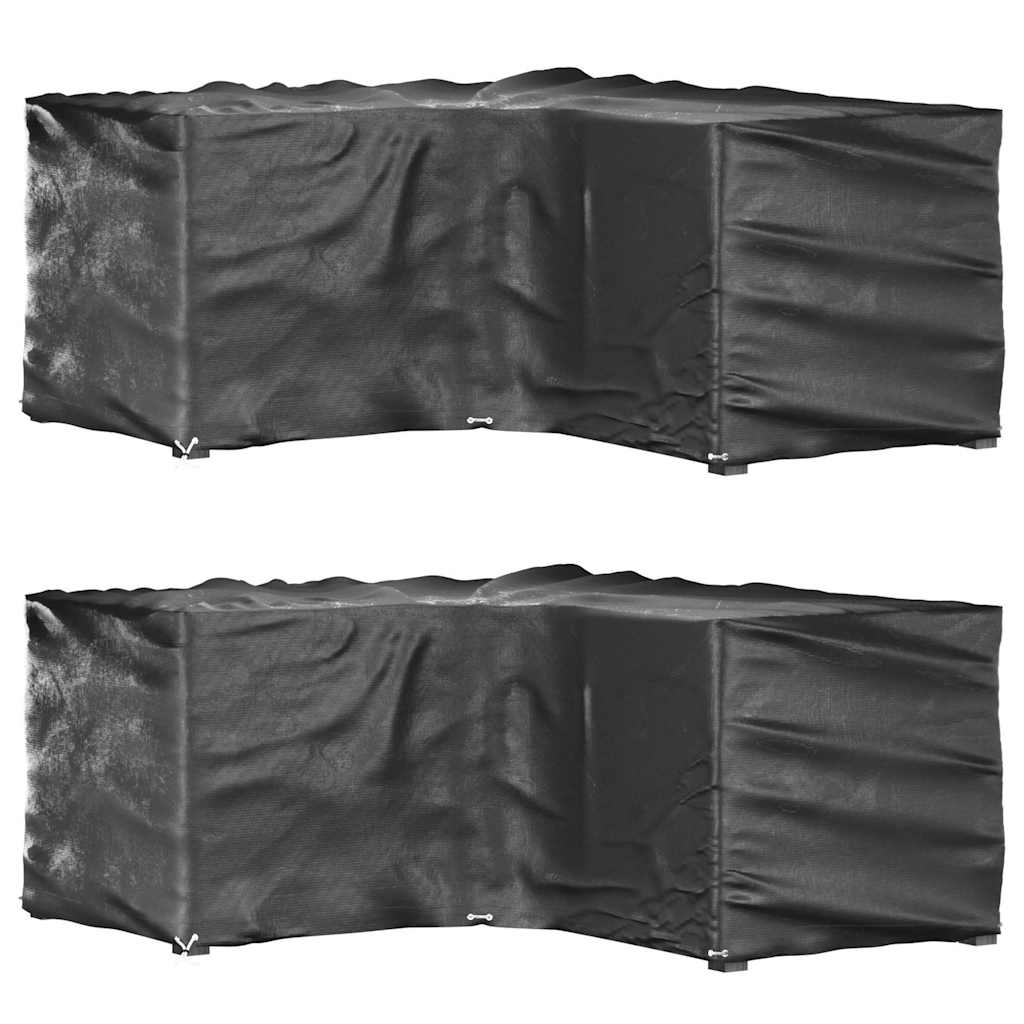 Capas p/ mobília jardim forma de l 2 pcs 12 ilhós 185x185x90 cm