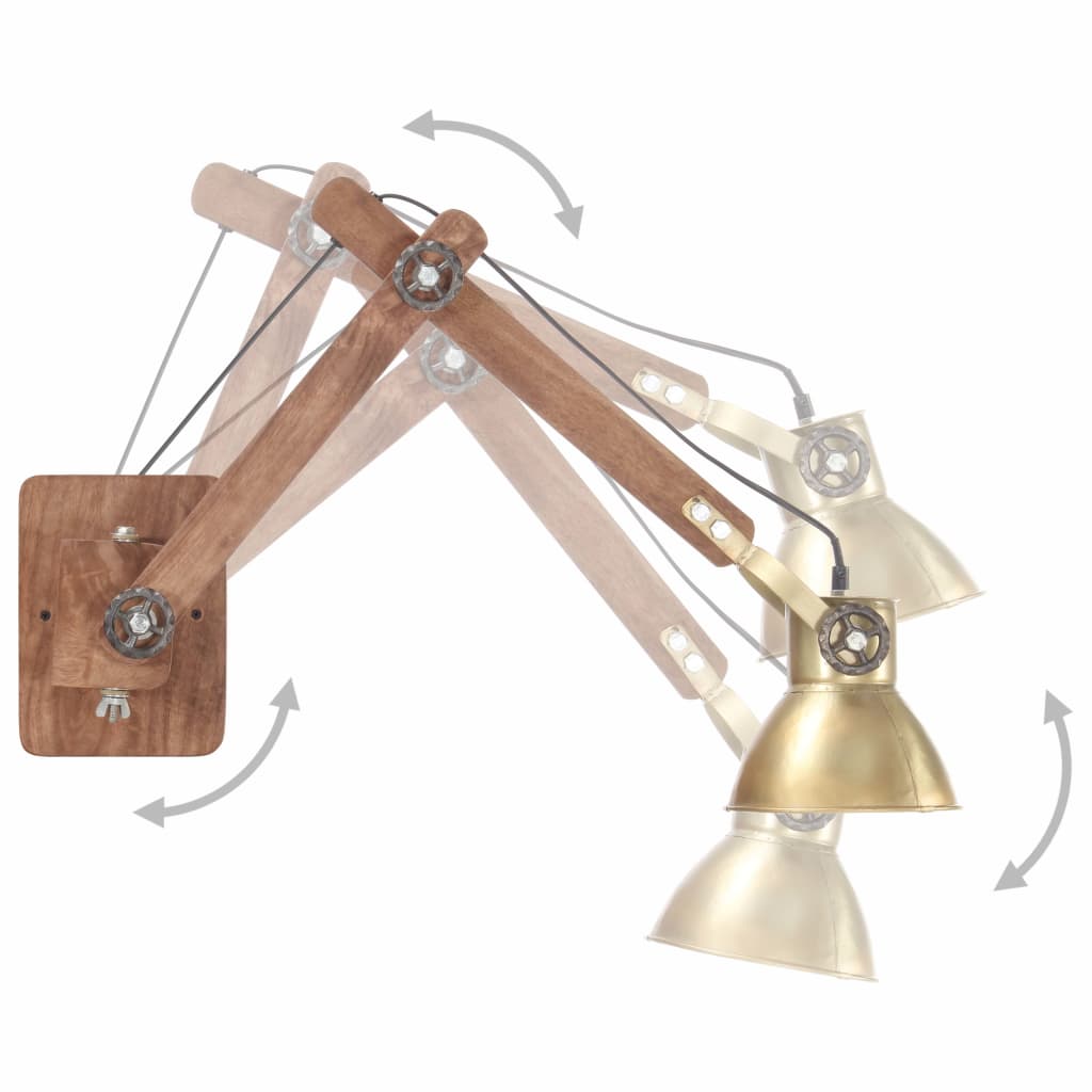 Candeeiro de parede redondo estilo industrial e27 bronze
