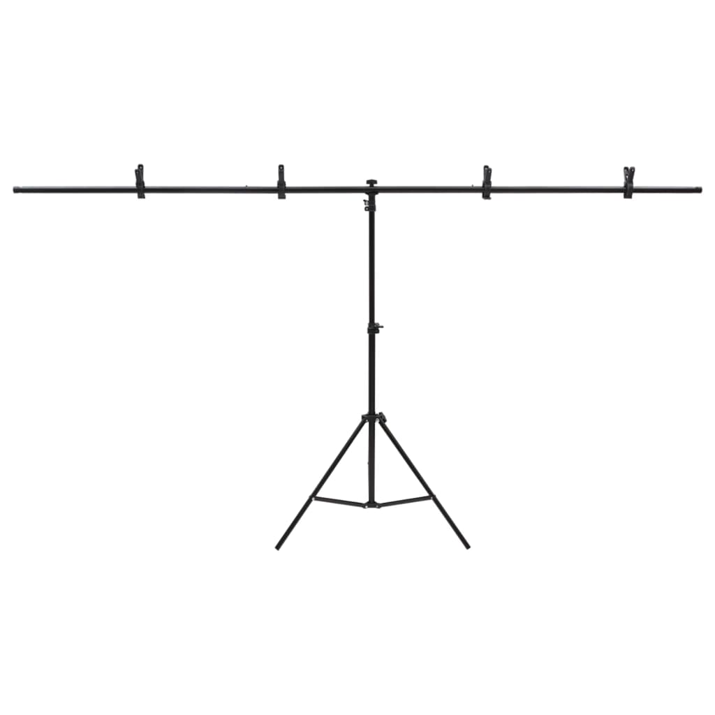 Suporte de fundo em forma de t 201x60x(70-200) cm preto