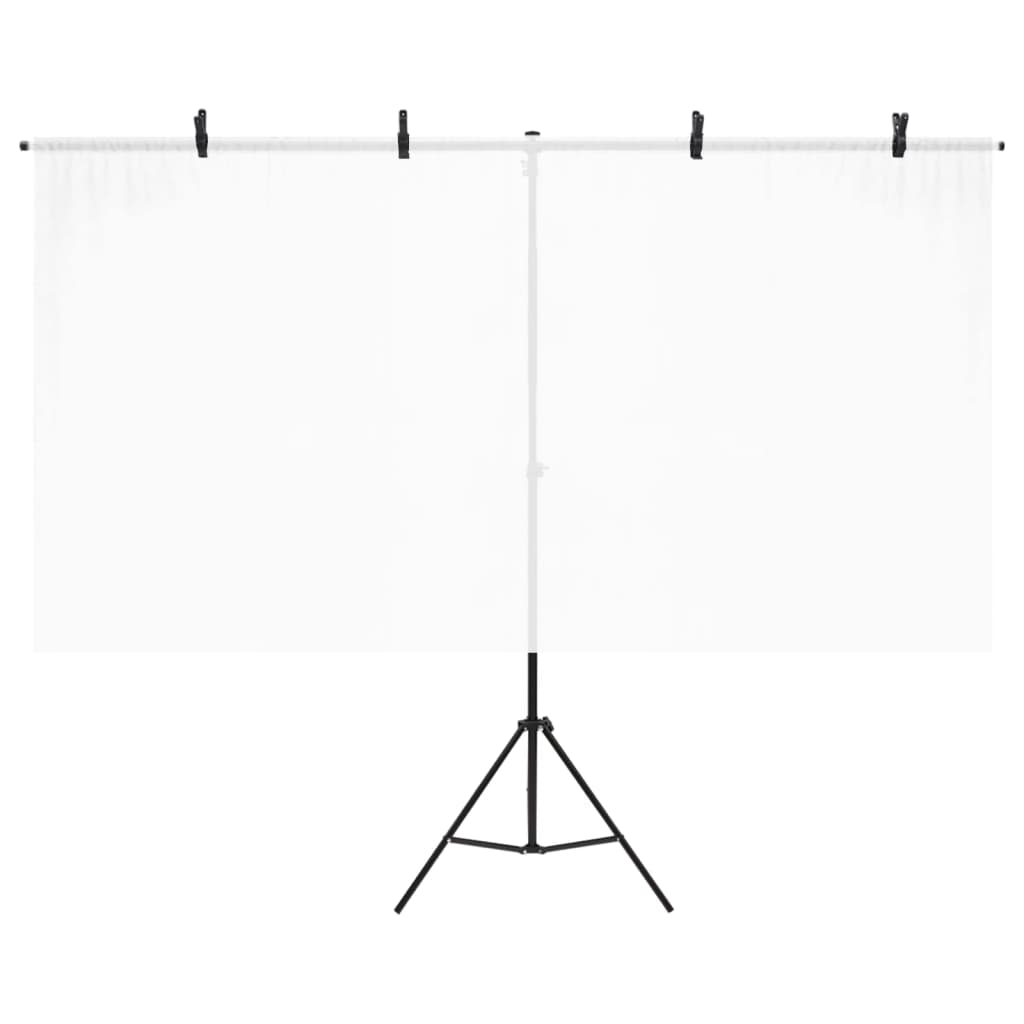 Suporte de fundo em forma de t 201x60x(70-200) cm preto
