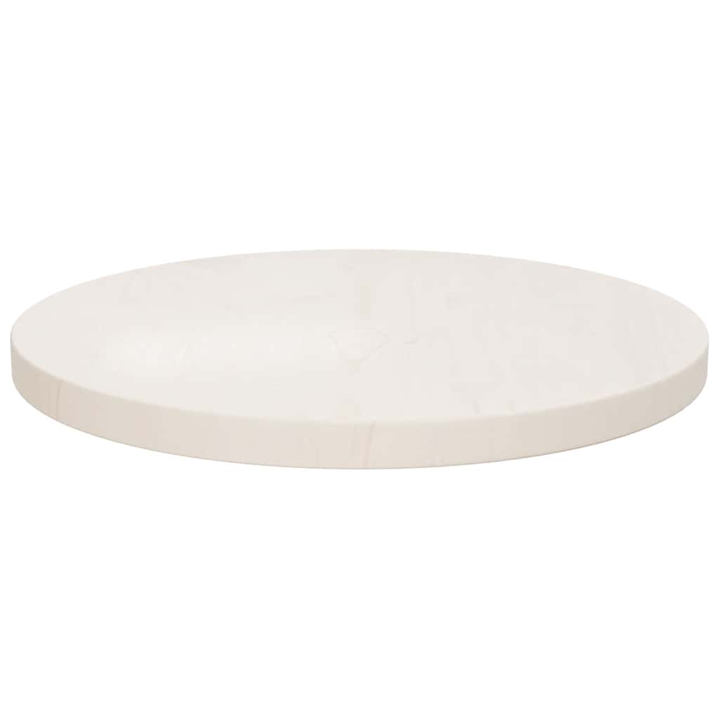 Tampo de mesa pinho maciço ø40x2,5 cm branco