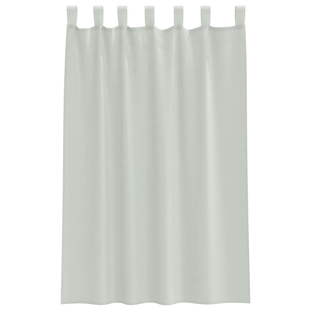 Cortinas de voile com laços 2 pcs cinzento-claro 140x175 cm