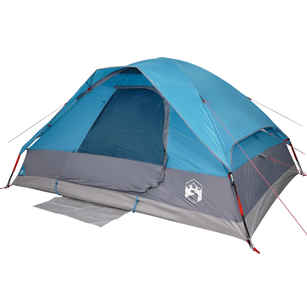 Tenda familiar em cúpula para 6 pessoas impermeável azul