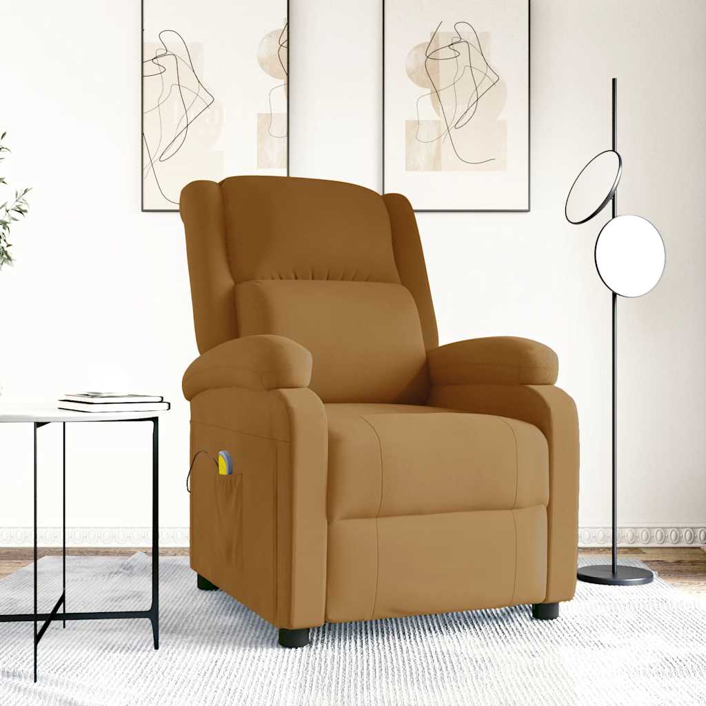 Poltrona de massagens veludo castanho