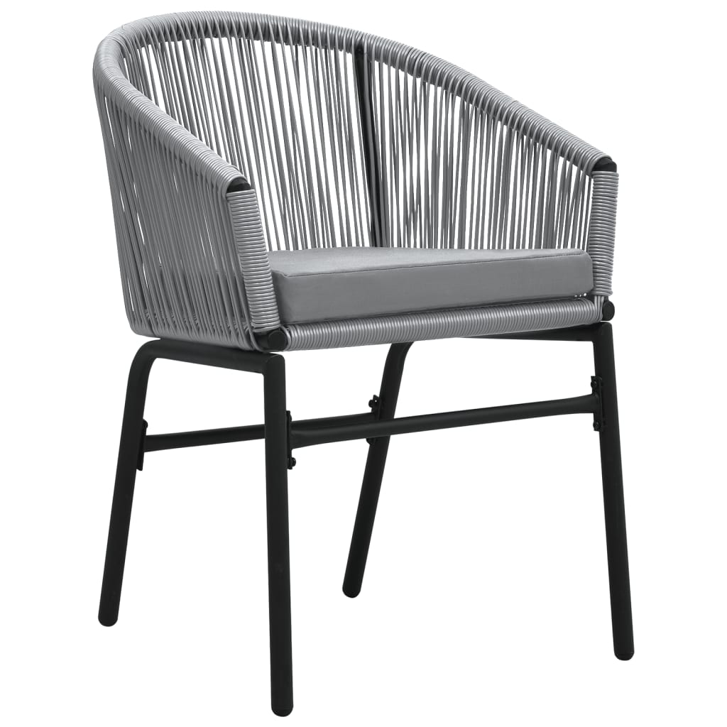 7 Pcs conjunto de jantar para jardim cinzento