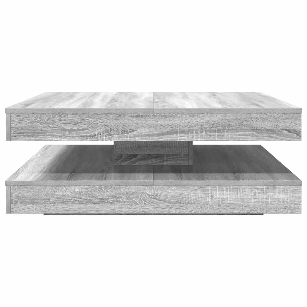 Mesa de centro rotativa a 360 graus 90x90x34,5 cm sonoma cinza