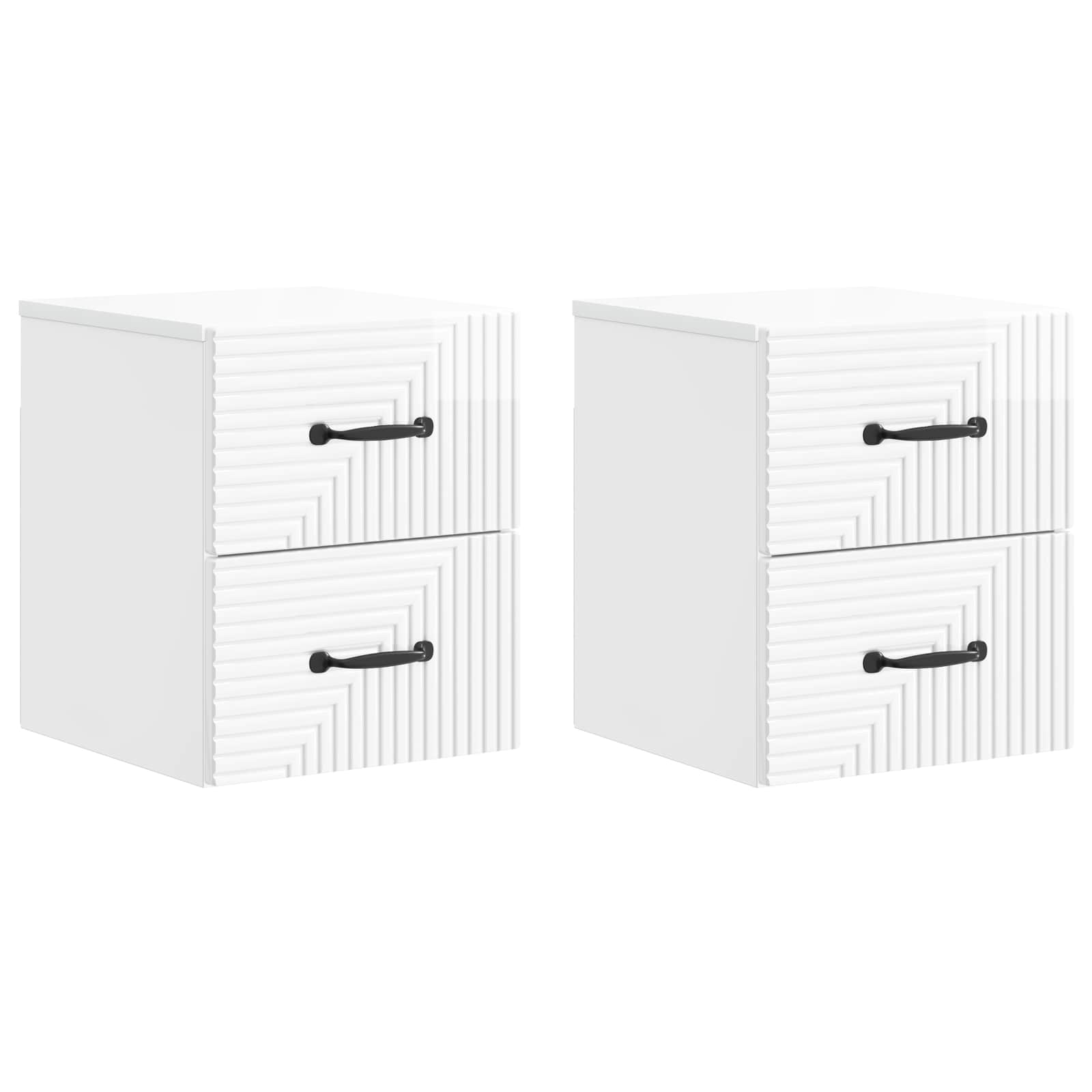 Gabinete de canto montado na parede 2 unid. branco brilhante