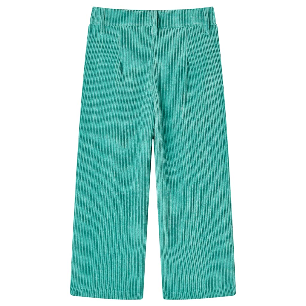 Calças para crianças bombazina verde-menta 128