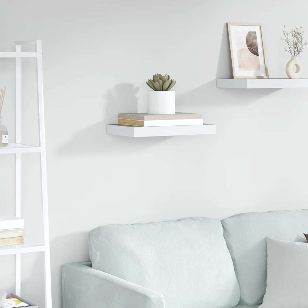 Prateleira de parede suspensa 40x23,5x3,8cm MDF carvalho e branco