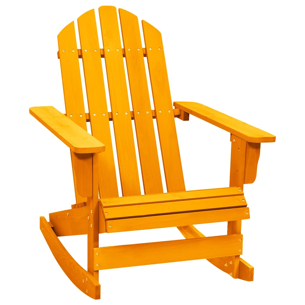 Cadeira adirondack de baloiçar p/ jardim abeto maciço laranja