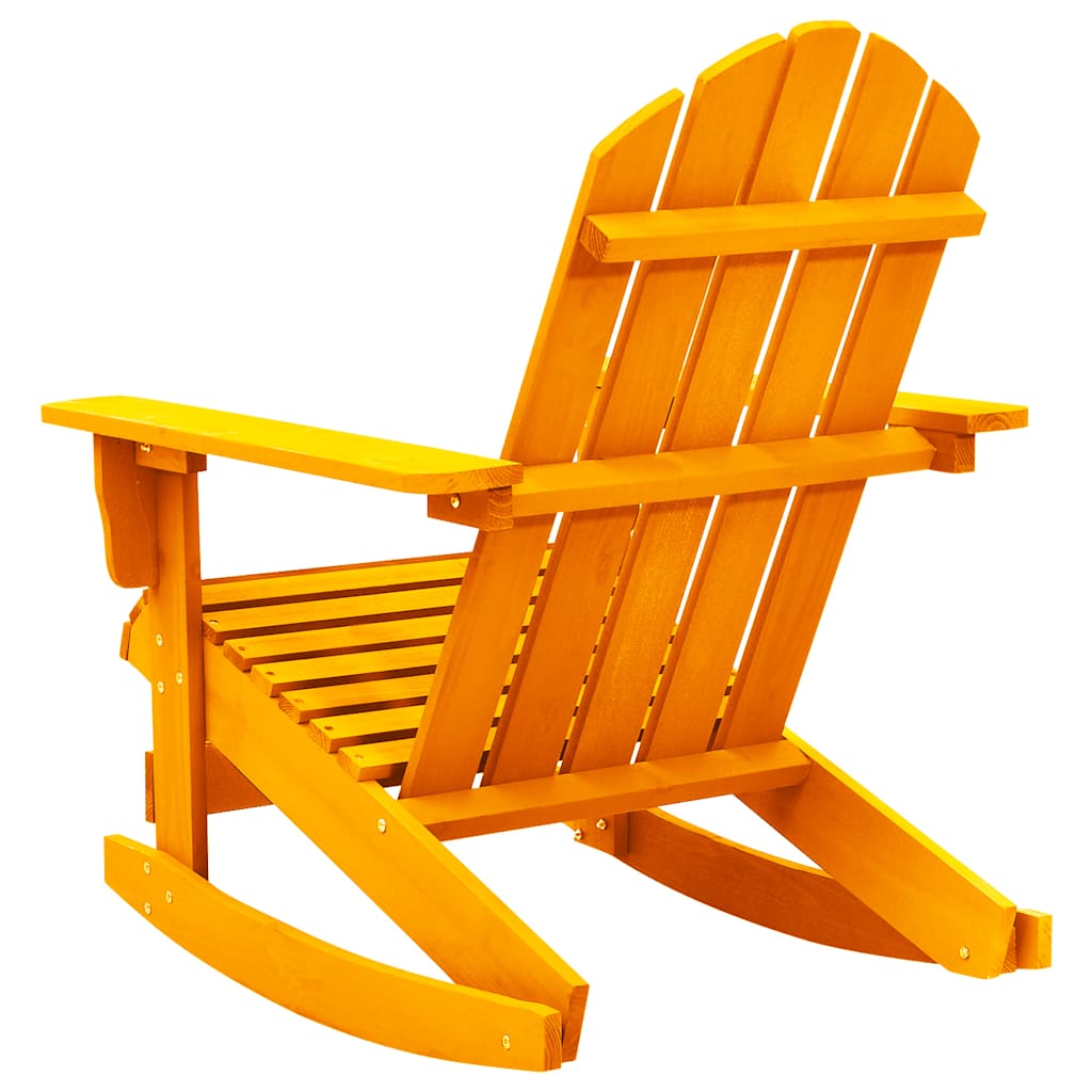 Cadeira adirondack de baloiçar p/ jardim abeto maciço laranja