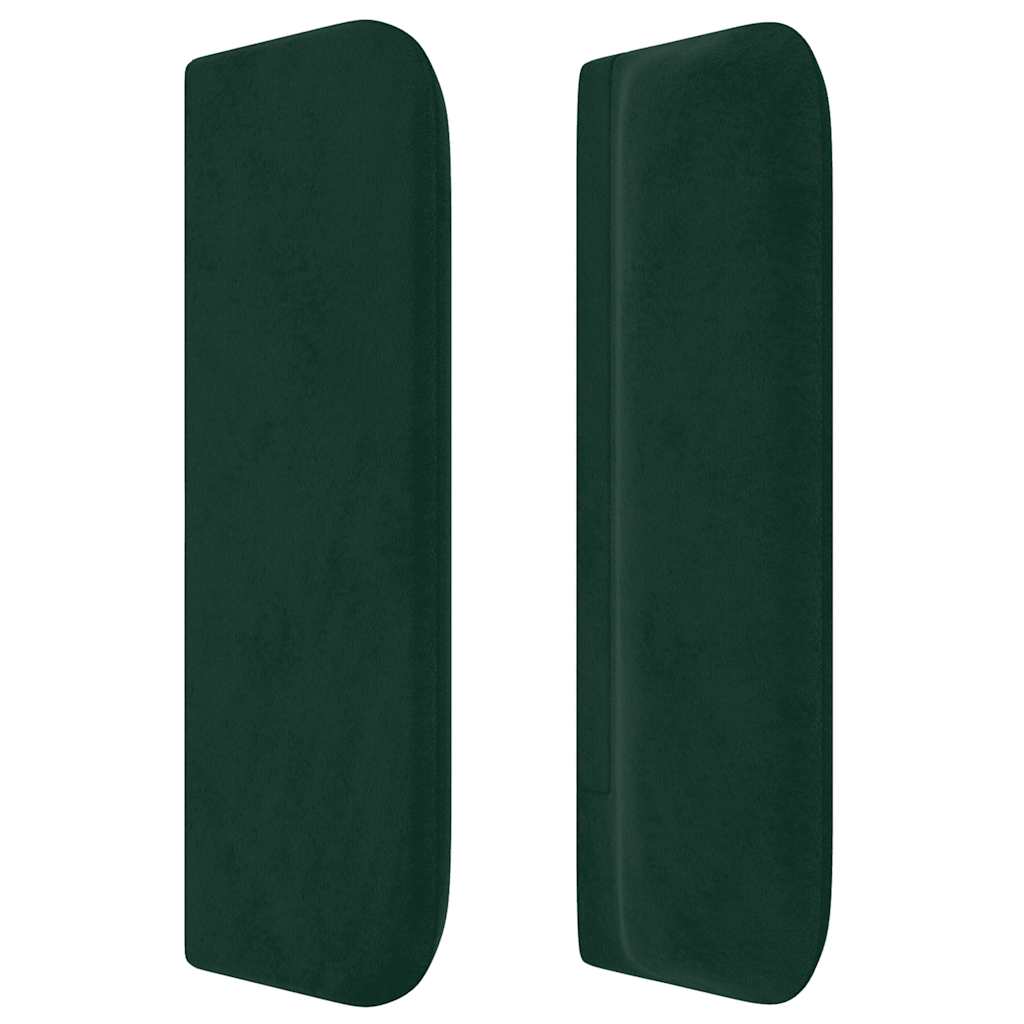 Cabeceira de cama c/ abas veludo 163x16x78/88cm verde-escuro