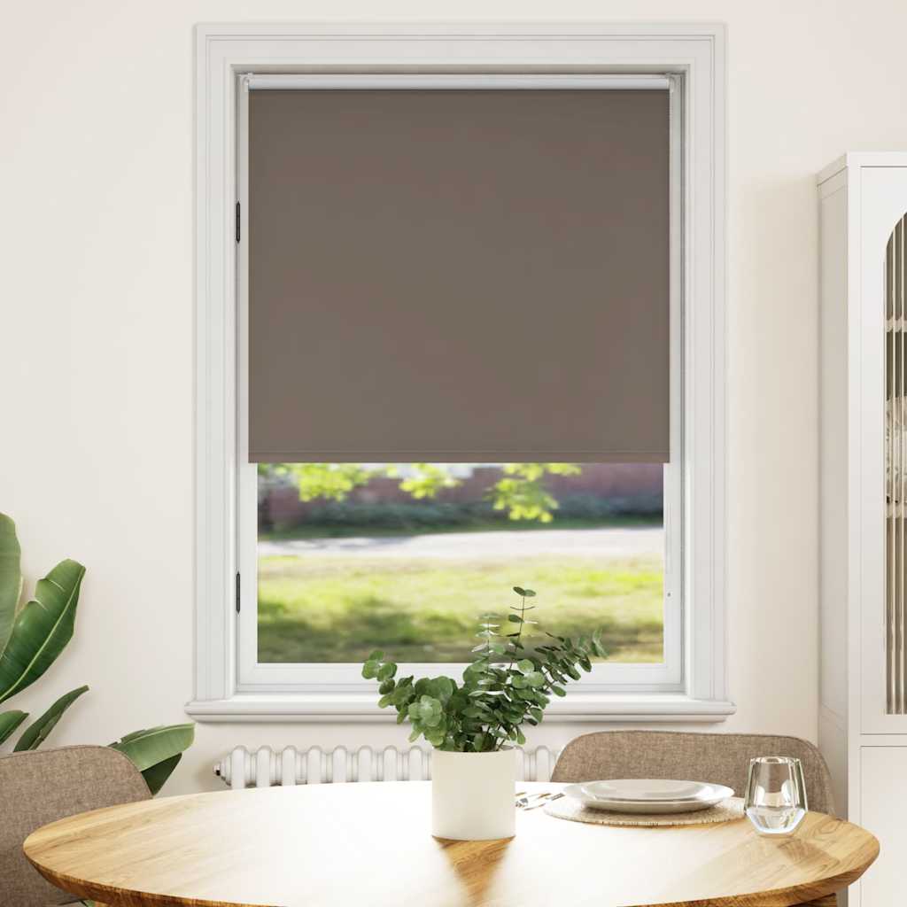 Cortina de rolo blackout, 124,4 x 175 cm, largura do tecido 120 cm, cor café.