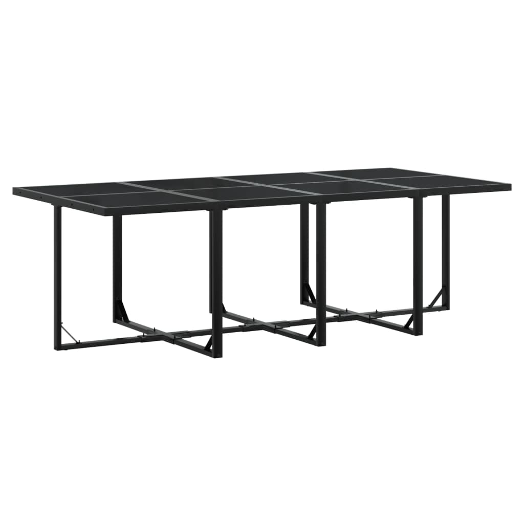 13 Pcs conj. de jantar p/ jardim c/ almofadões textilene preto