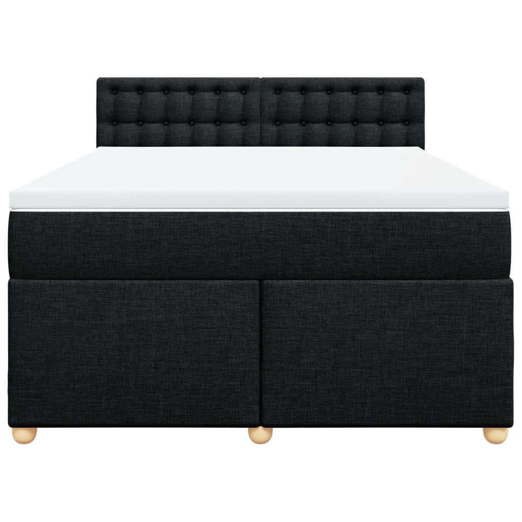 Cama com molas/colchão 160x200 cm tecido preto