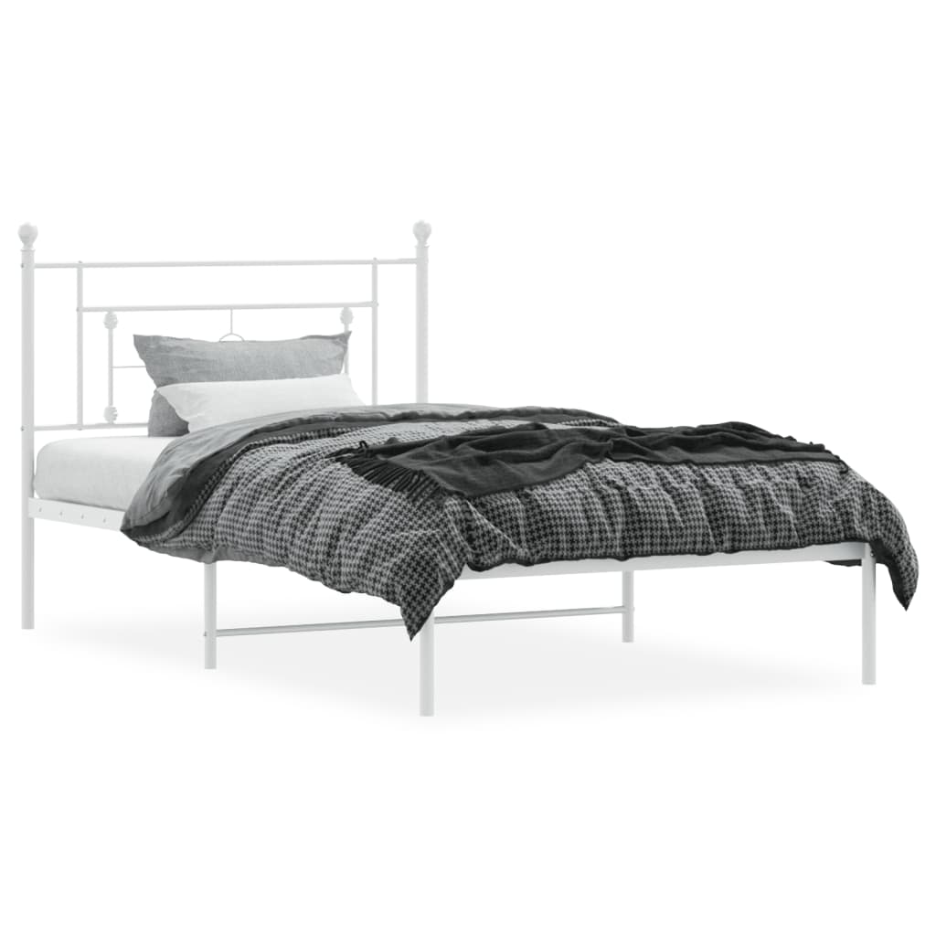 Estrutura de cama em metal com cabeceira 107x203 cm branco