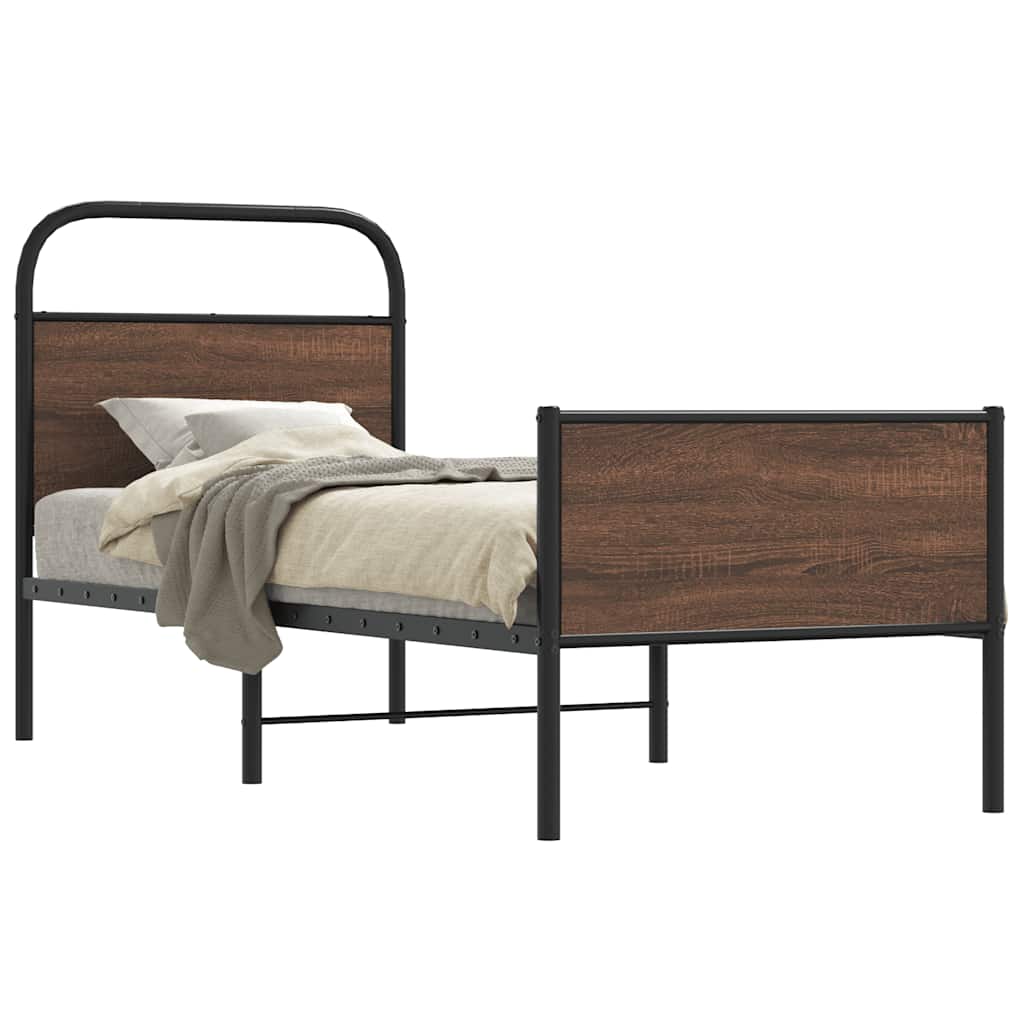 Estrutura cama s/ colchão derivados madeira carvalho castanho
