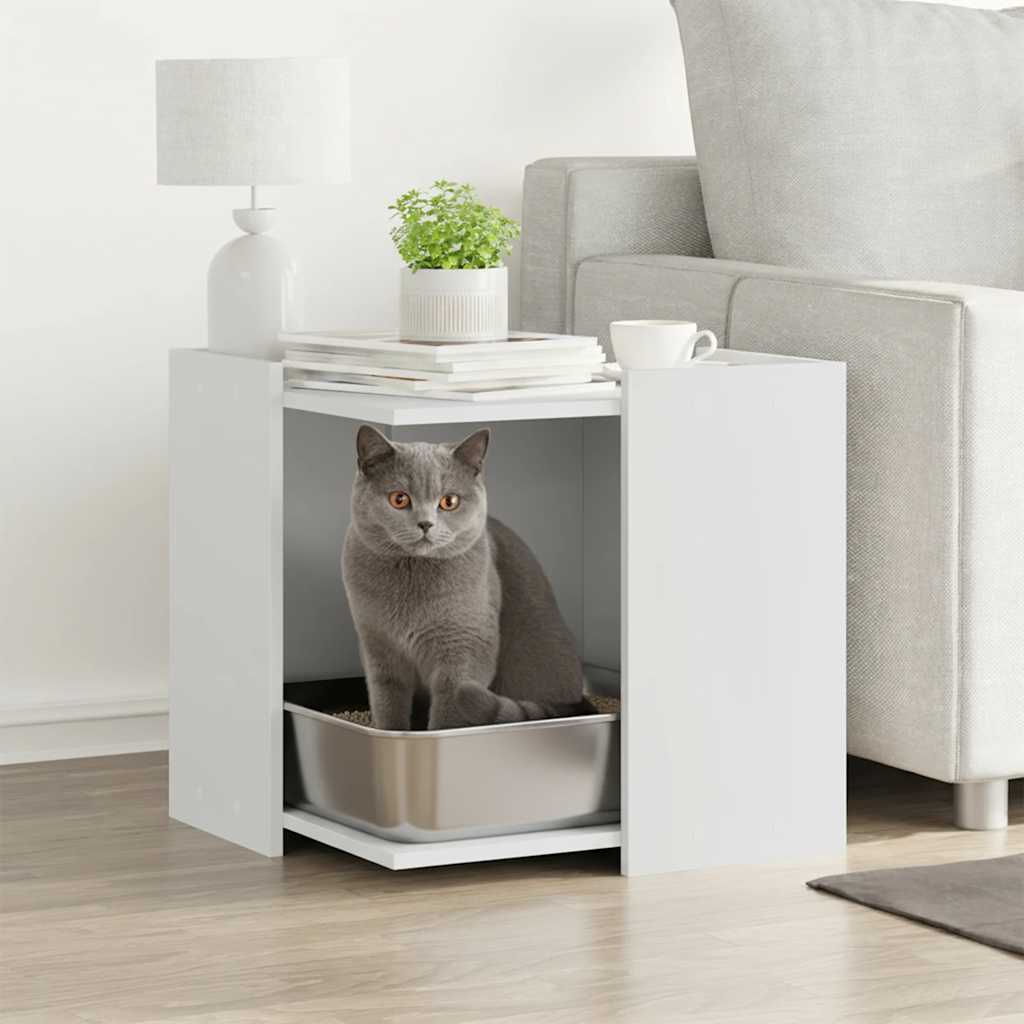 Compartimento p/ caixa areia de gatos derivados madeira branco