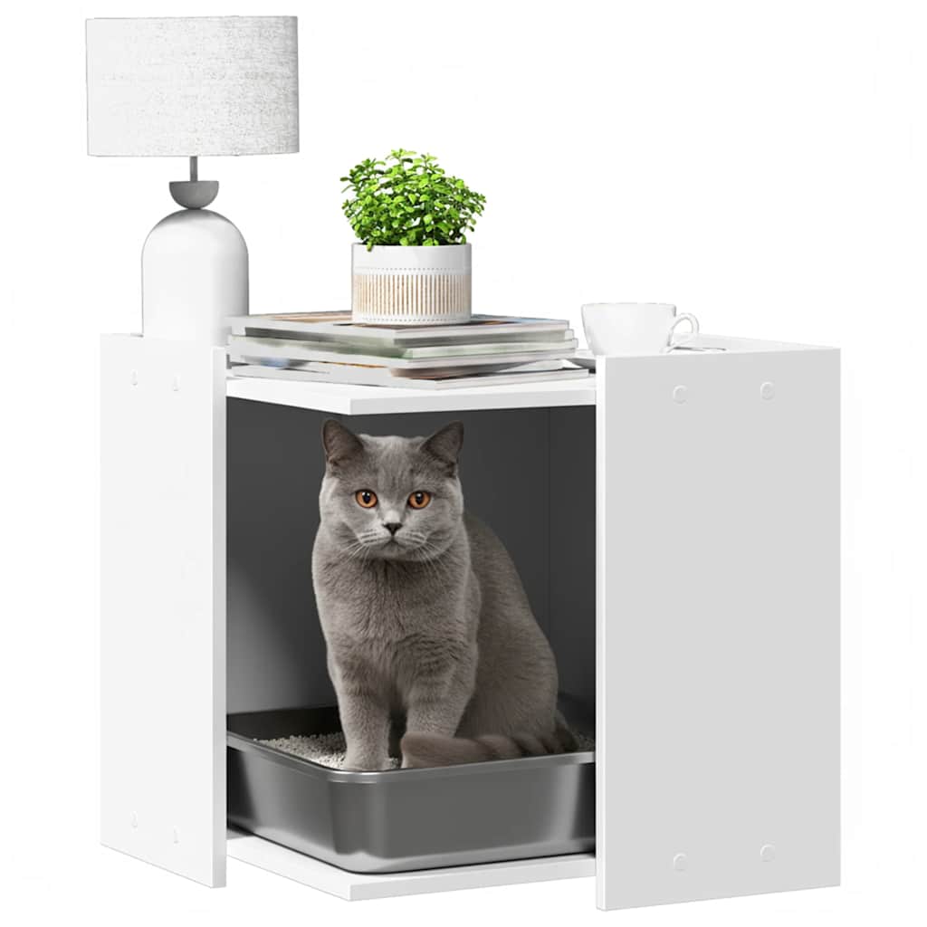 Compartimento p/ caixa areia de gatos derivados madeira branco