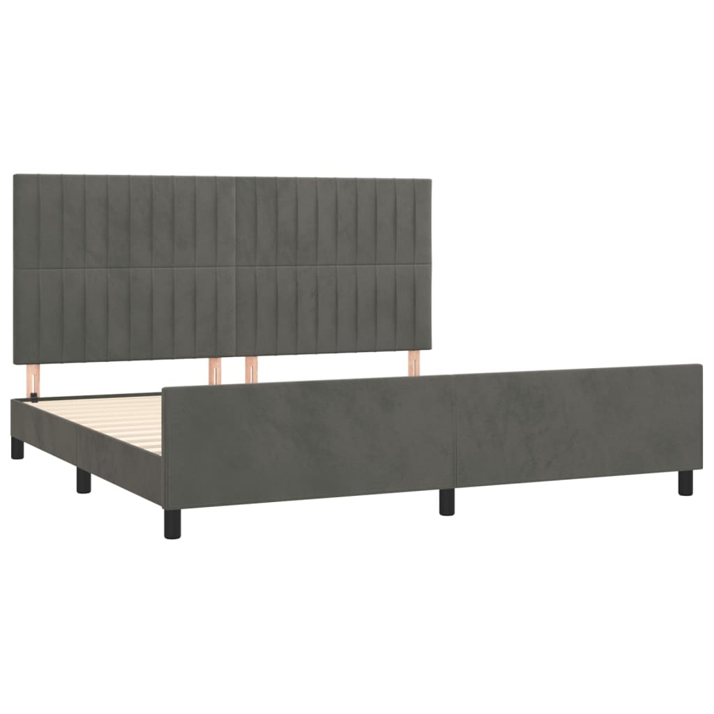 Estrutura de cama sem colchão 200x200 cm veludo cinzento-escuro