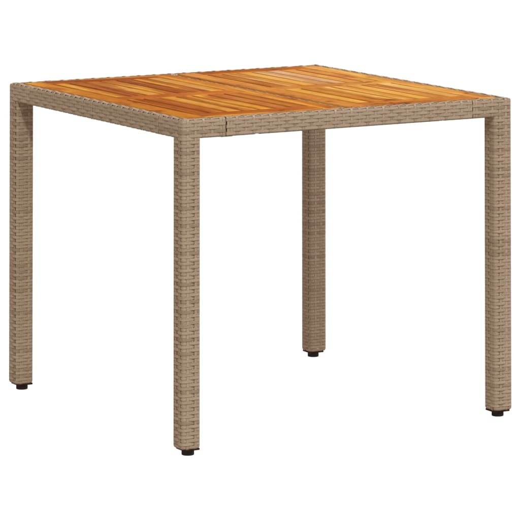 5 Pcs conjunto jantar jardim c/ almofadões vime PE/acácia bege
