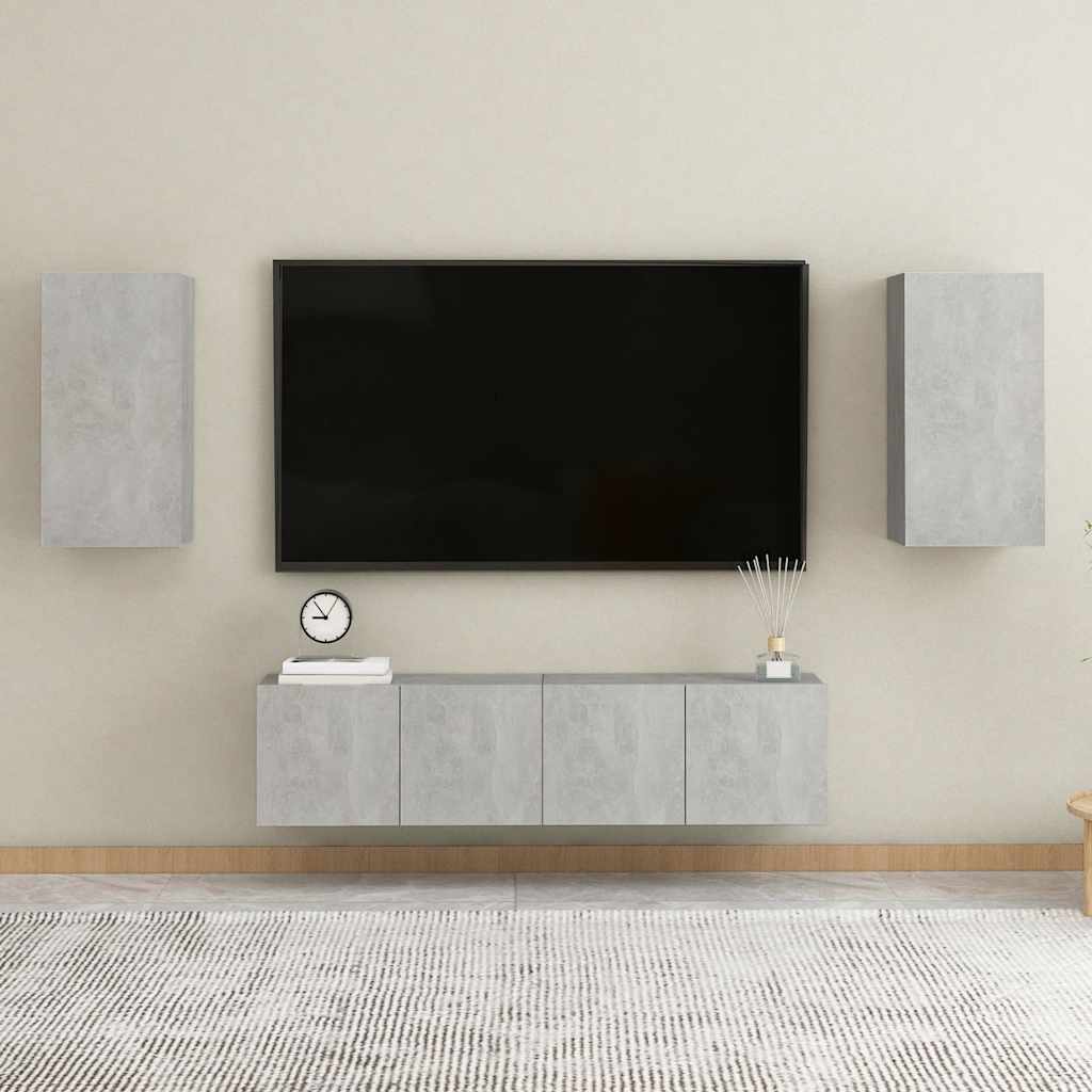 Móvel de TV 30,5x30x60 cm derivados de madeira cinzento cimento