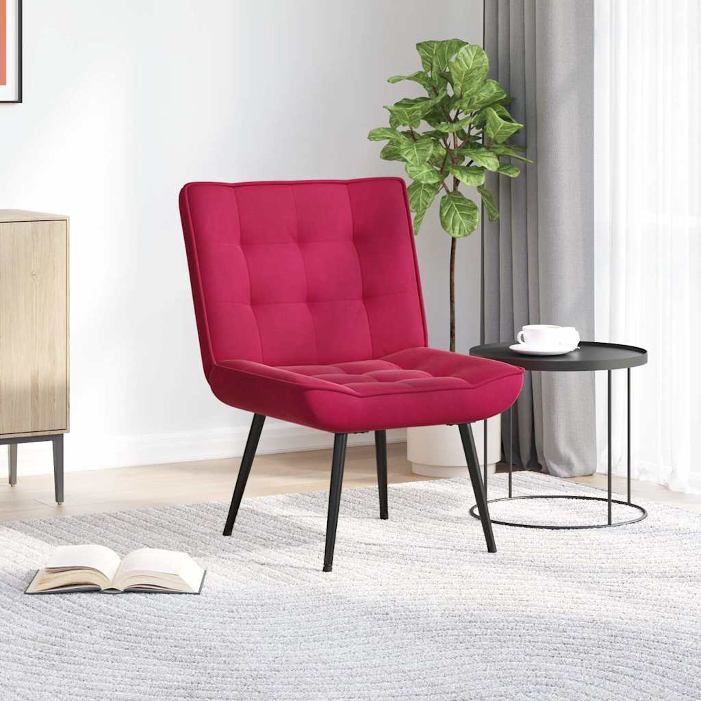 Cadeira de relaxamento 64x74x84 cm veludo vermelho bordeaux