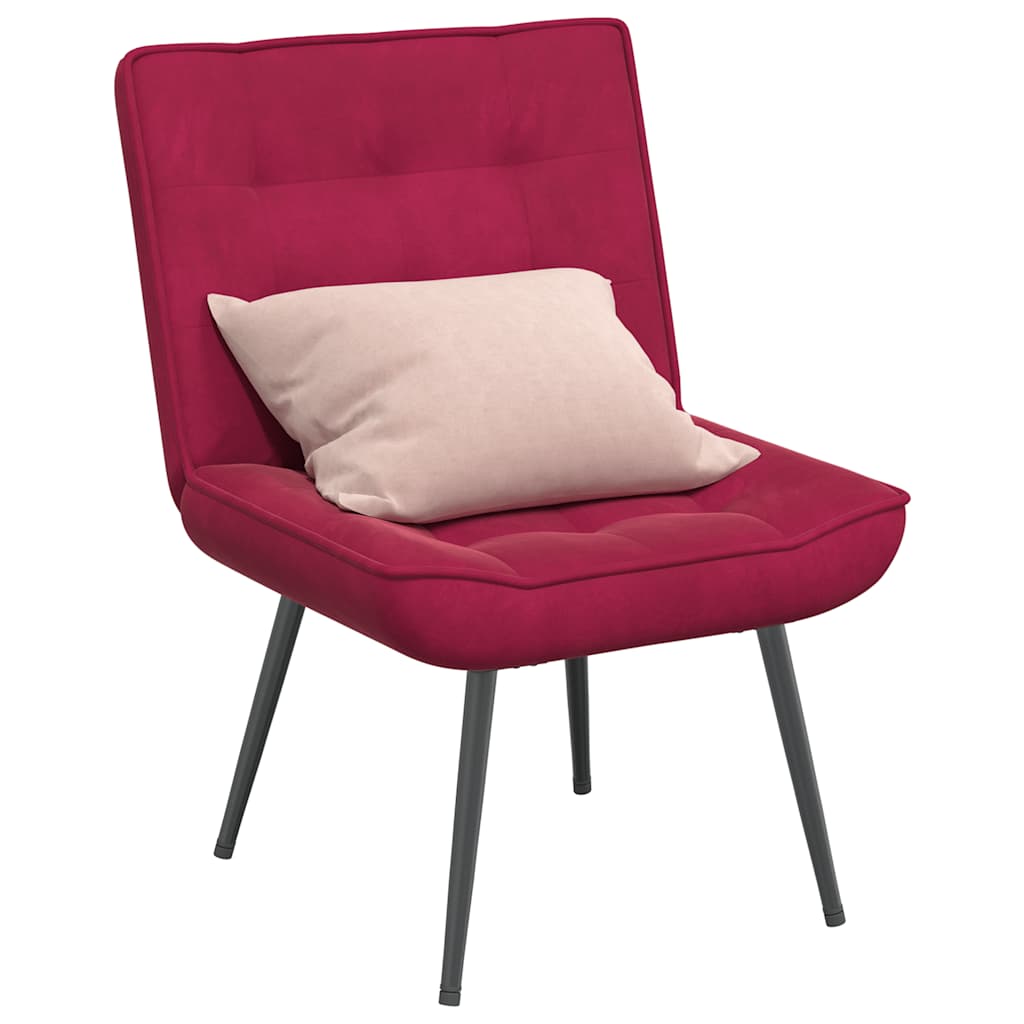 Cadeira de relaxamento 64x74x84 cm veludo vermelho bordeaux