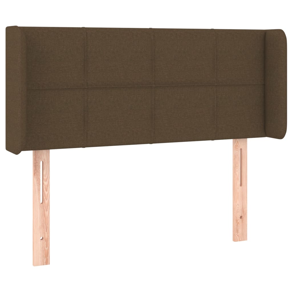 Cabeceira de cama c/ luzes LED tecido 103x16x78/88 cm castanho