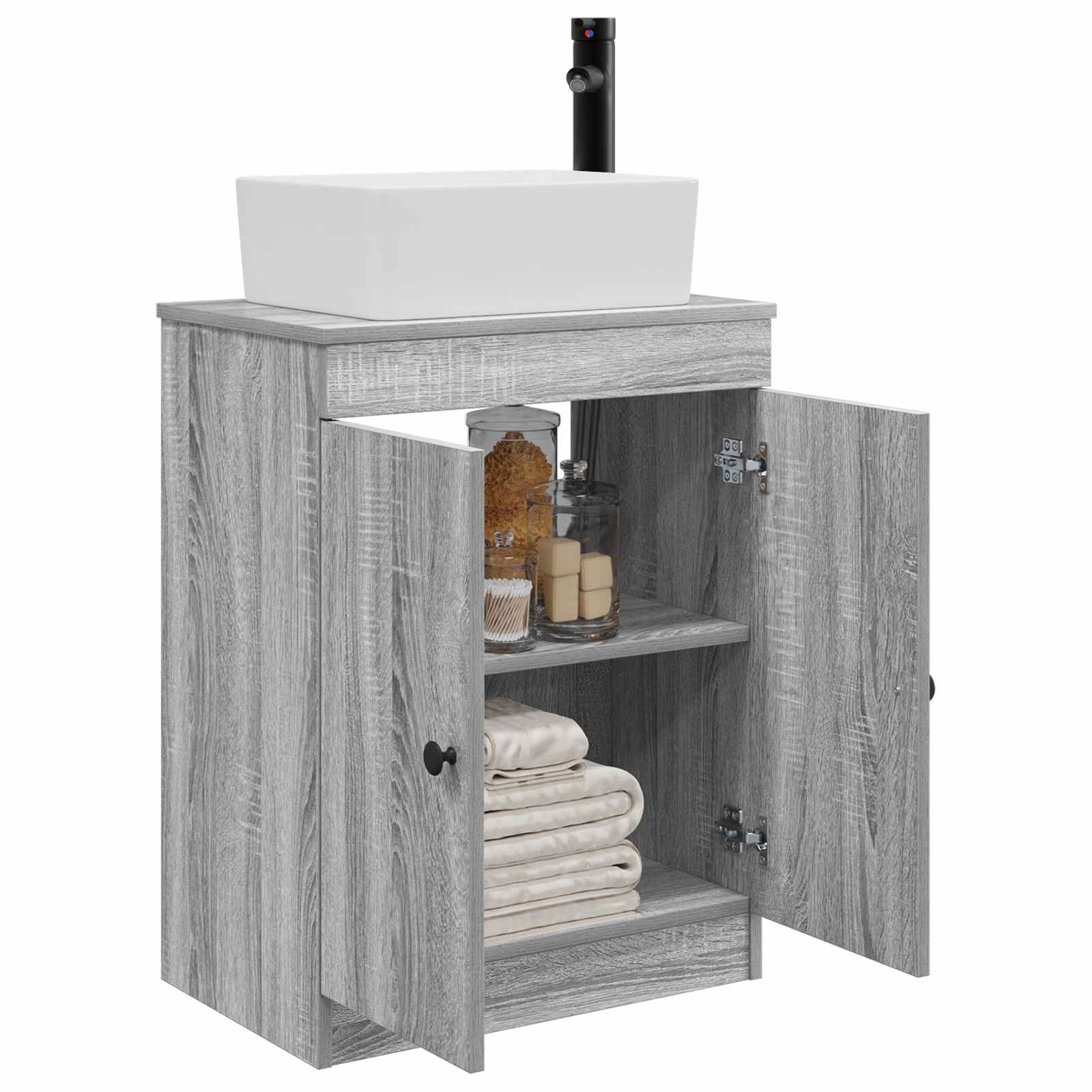 Gabinete de banheiro com pia sonoma cinzento 54 x 35 x 83 cm