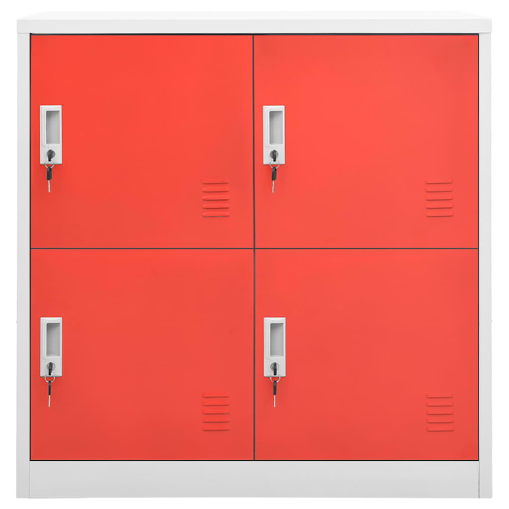 Cacifo 90x45x92,5 cm aço cinzento-claro e vermelho