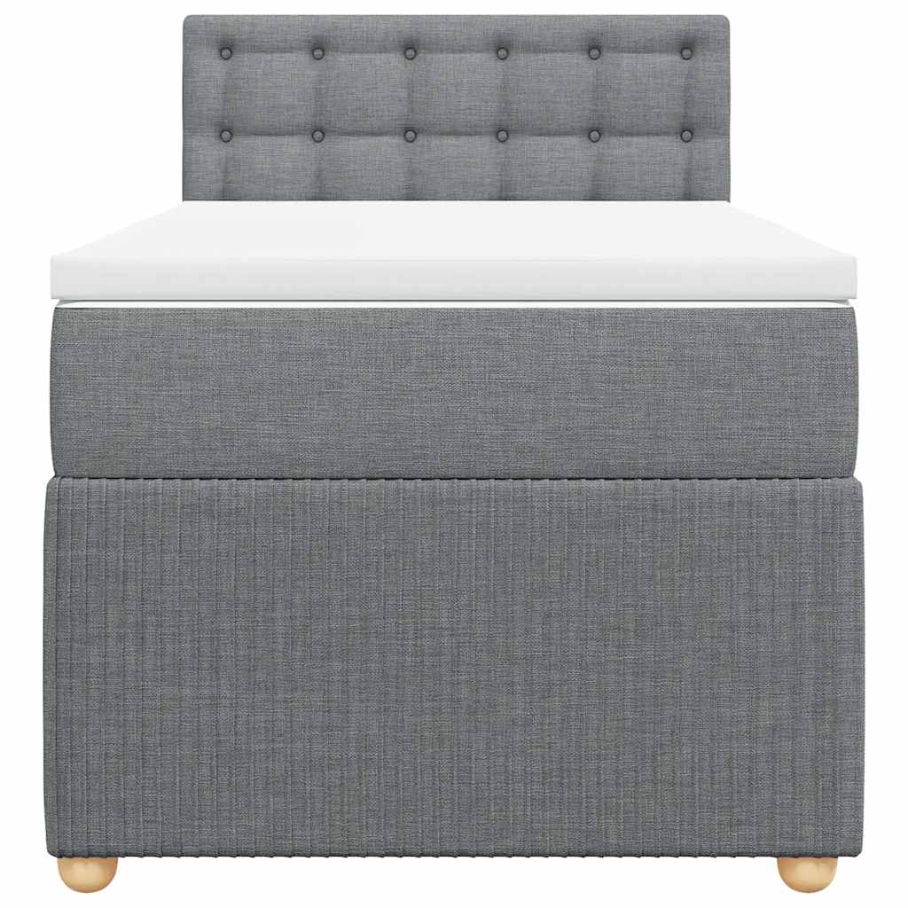 Cama com molas/colchão 90x190 cm tecido cinzento-claro