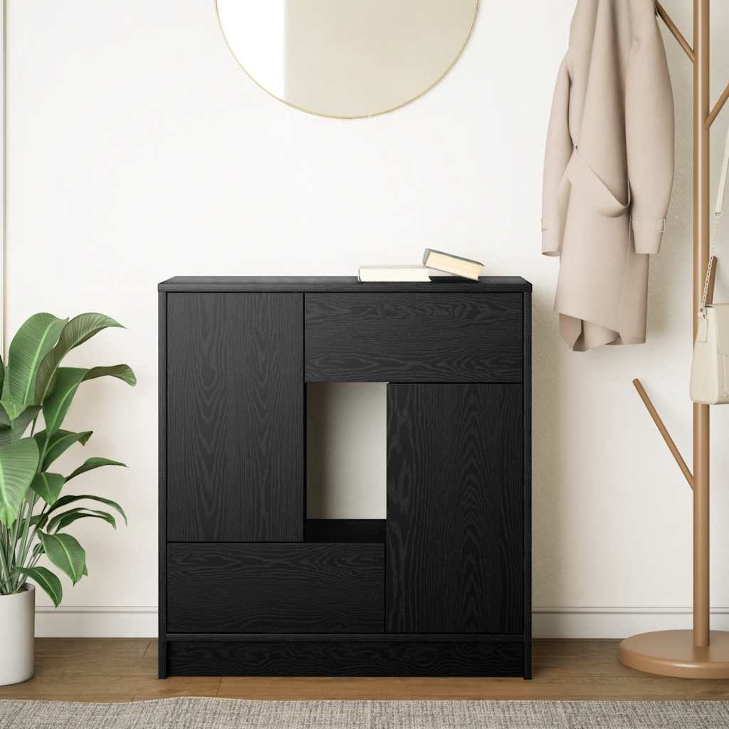 Aparador c/ gavetas e portas 70,5x34x74,5 cm carvalho preto