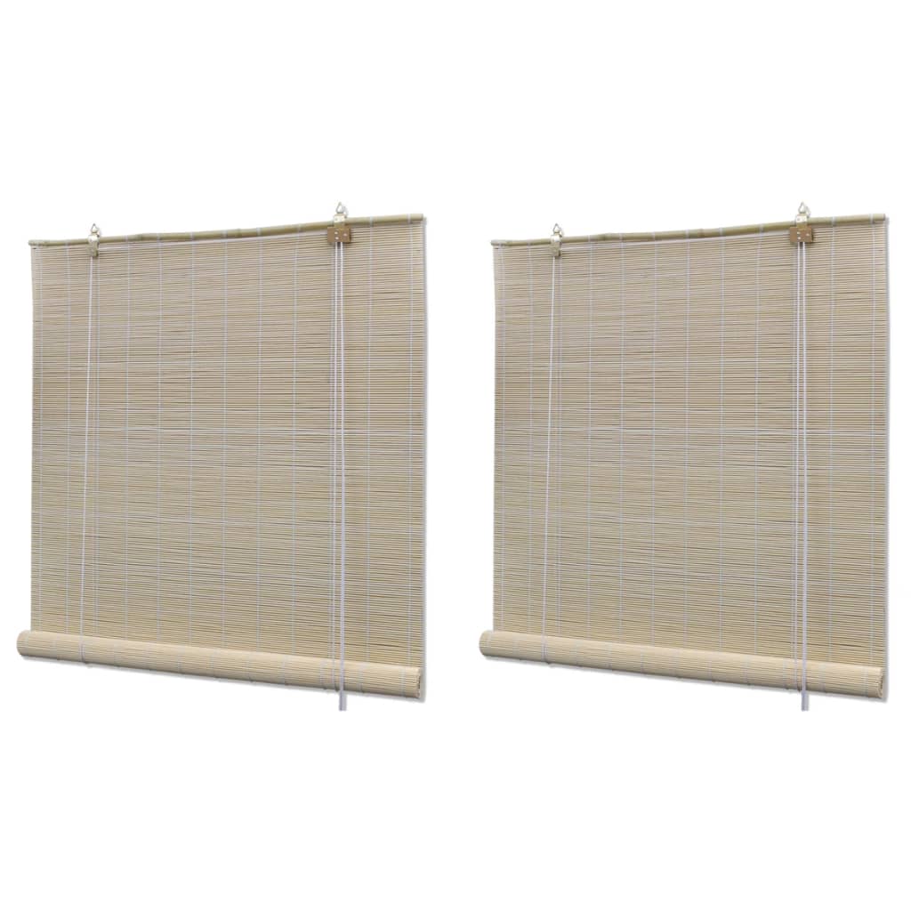 Estores de rolo em bambu natural 2 pcs 120x160 cm
