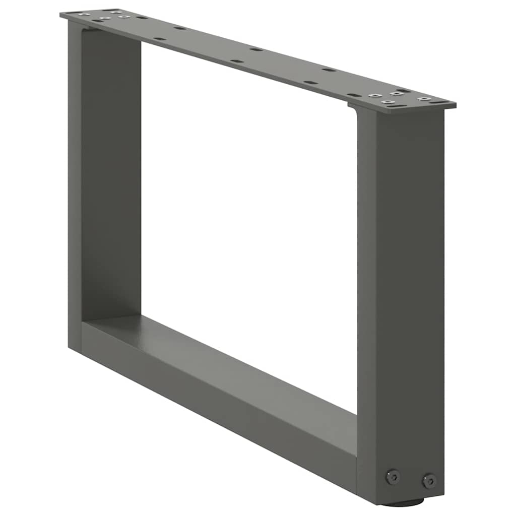 Pés para mesa de centro em forma de u, 2 peças, antracite, 60x(30-31) cm, aço