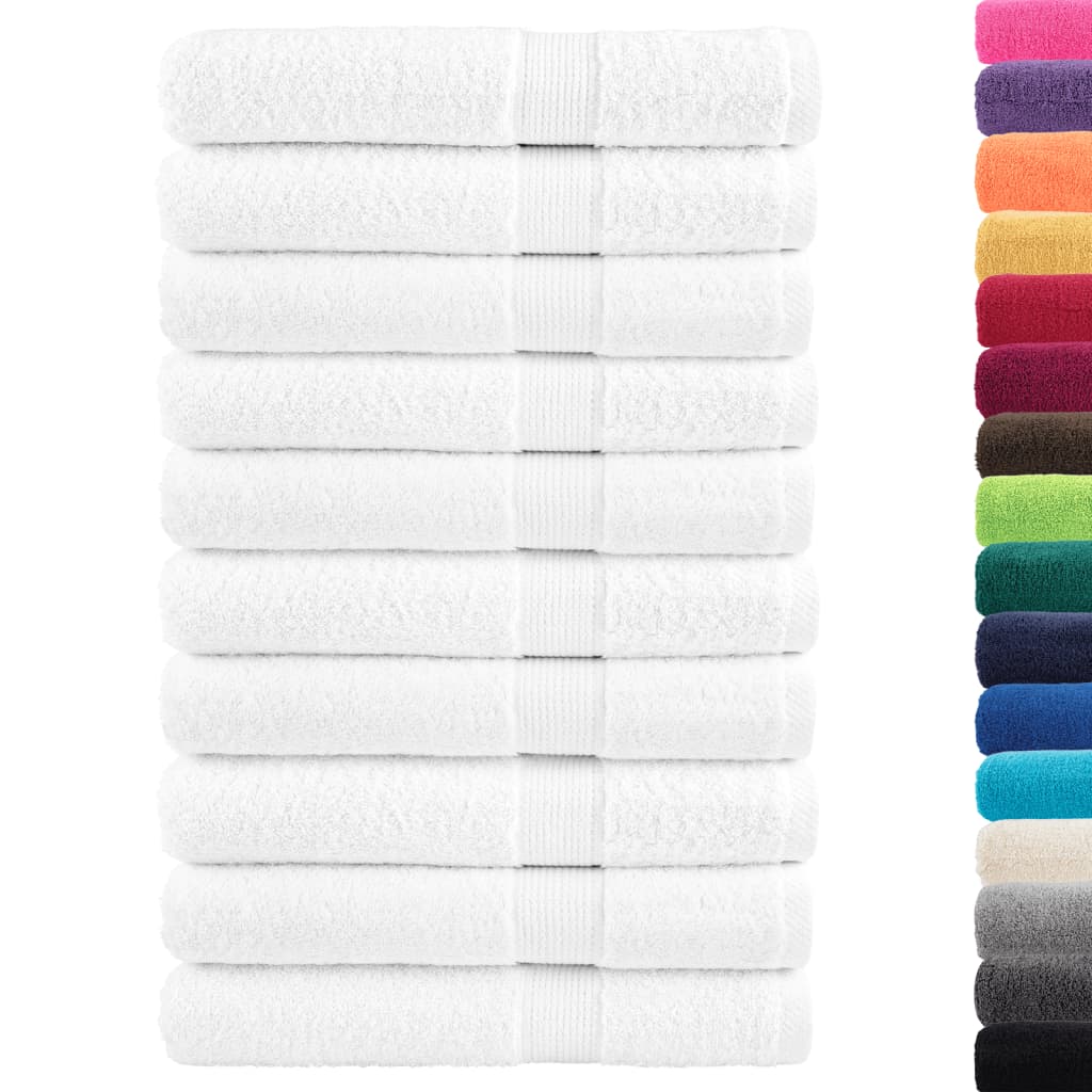 Toalhas premium solund 10 pcs 100x200 cm 600 gsm branco