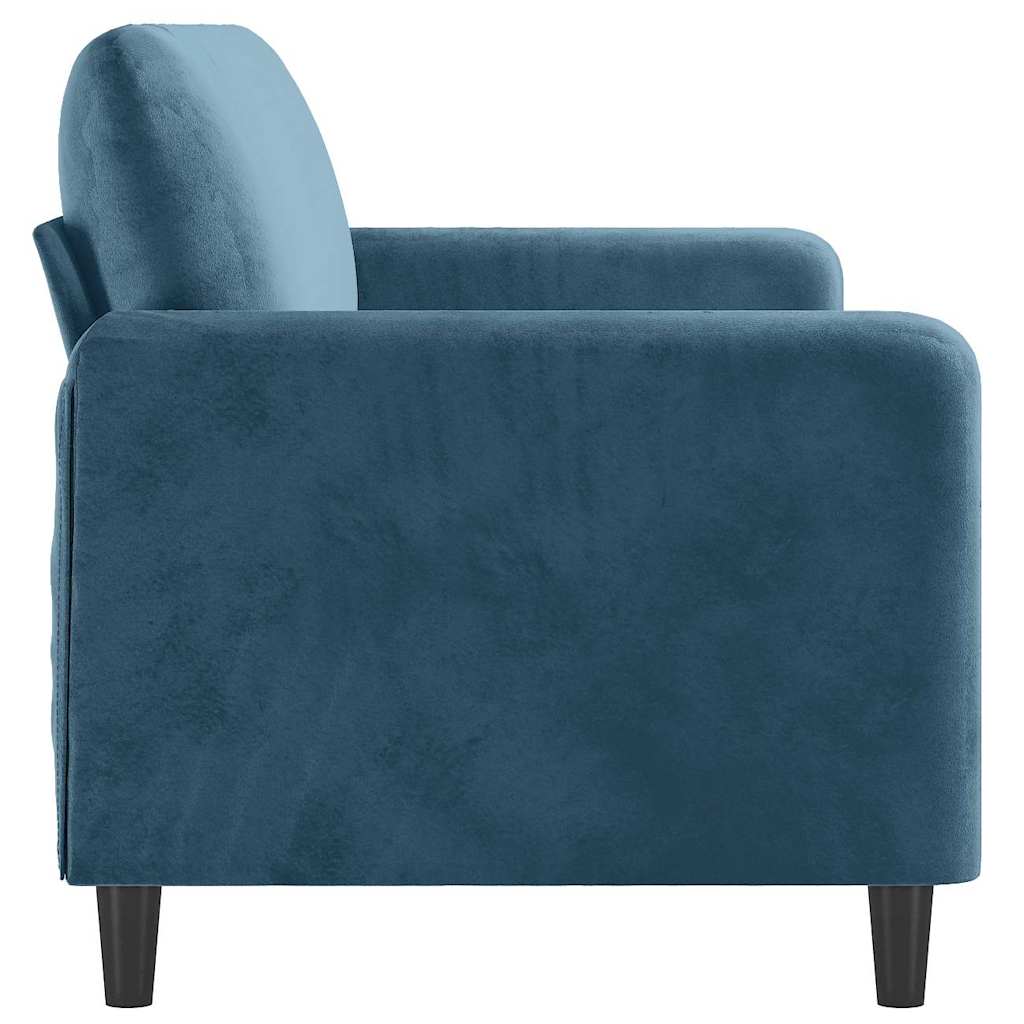 Sofá de 3 lugares 180 cm veludo azul