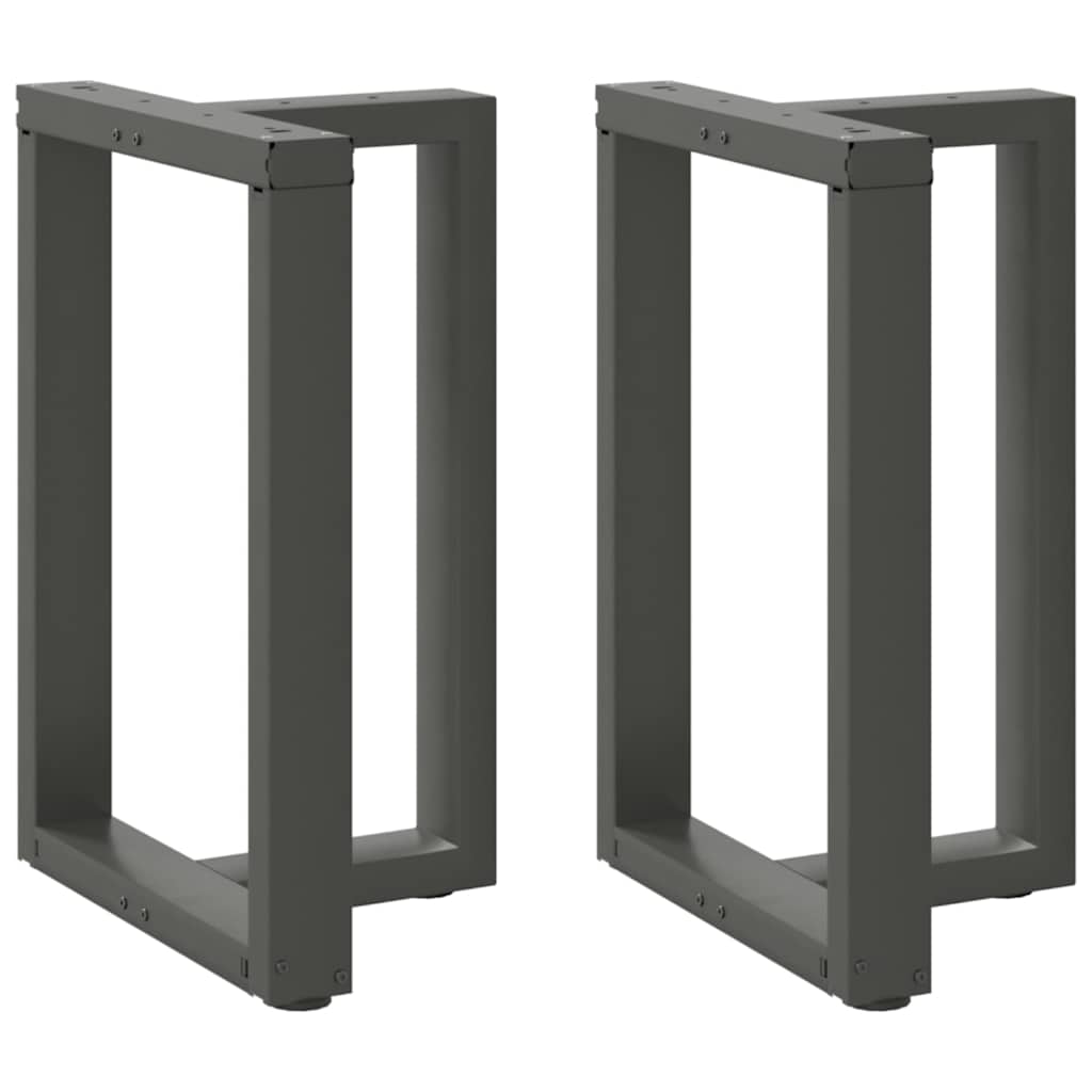 Pés para mesa de jantar em forma de t, 2 peças, antracite, 50x35x(72-73) cm, aço
