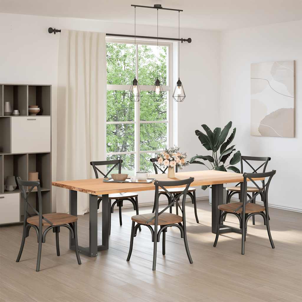 Pés para mesa de jantar em forma de t, 2 peças, antracite, 50x35x(72-73) cm, aço