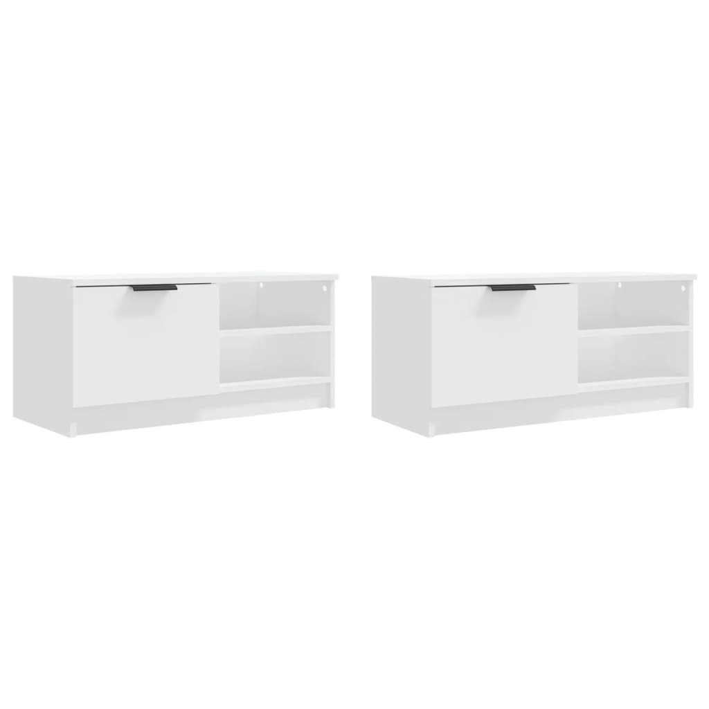 Móveis para TV 2 pcs 80x35x36,5 cm madeira processada branco