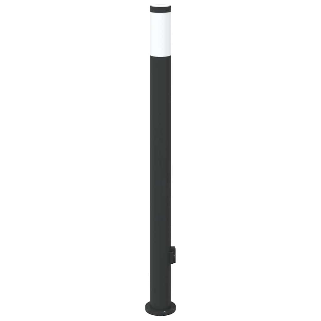 Luminária de poste com tomada, 110 cm, aço inoxidável, IP44