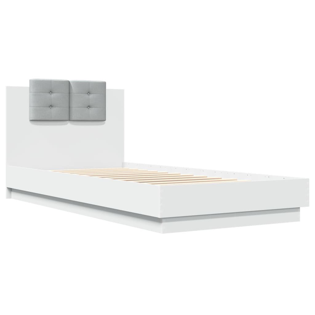 Estrutura cama c/ cabeceira 100x200 cm derivados madeira branco